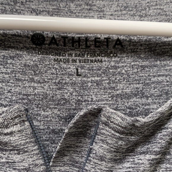 Athleta Pacifica Grey Zip Front Long Sleeve Top Size Large - Picture 9 of 14